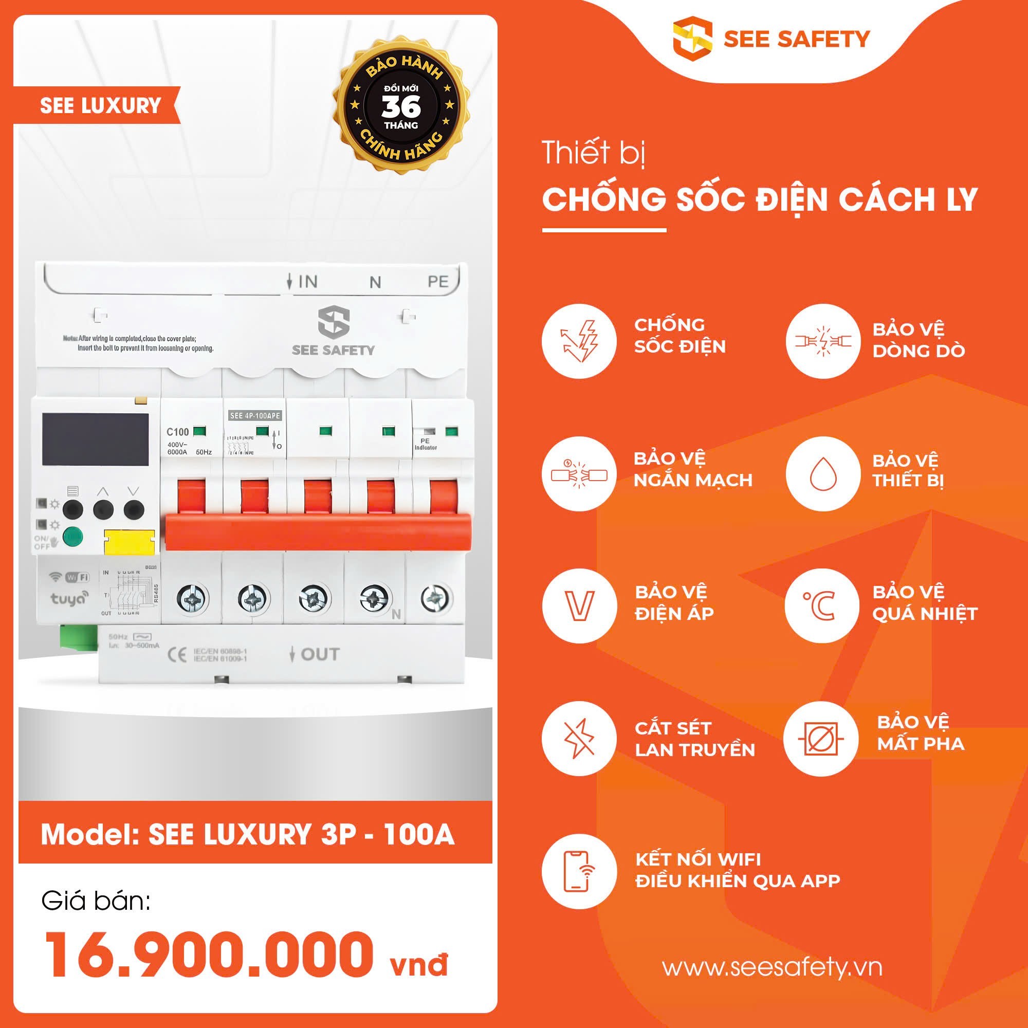 Thiết bị chống sốc điện cách ly See Luxury 3P 100A