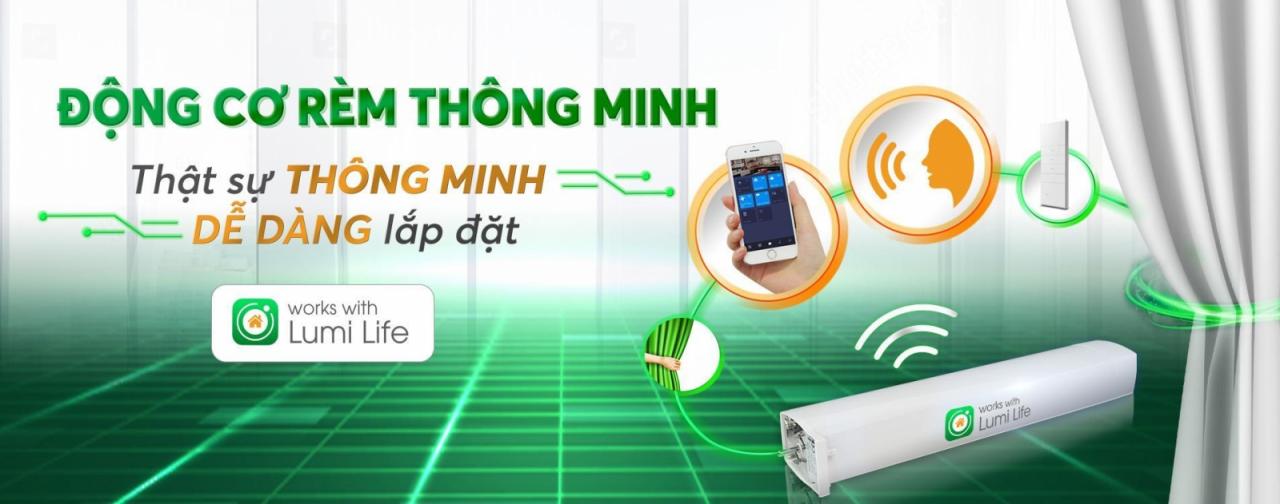 Động cơ rèm thông minh, motor kéo rèm thông minh dễ dàng lắp đặt