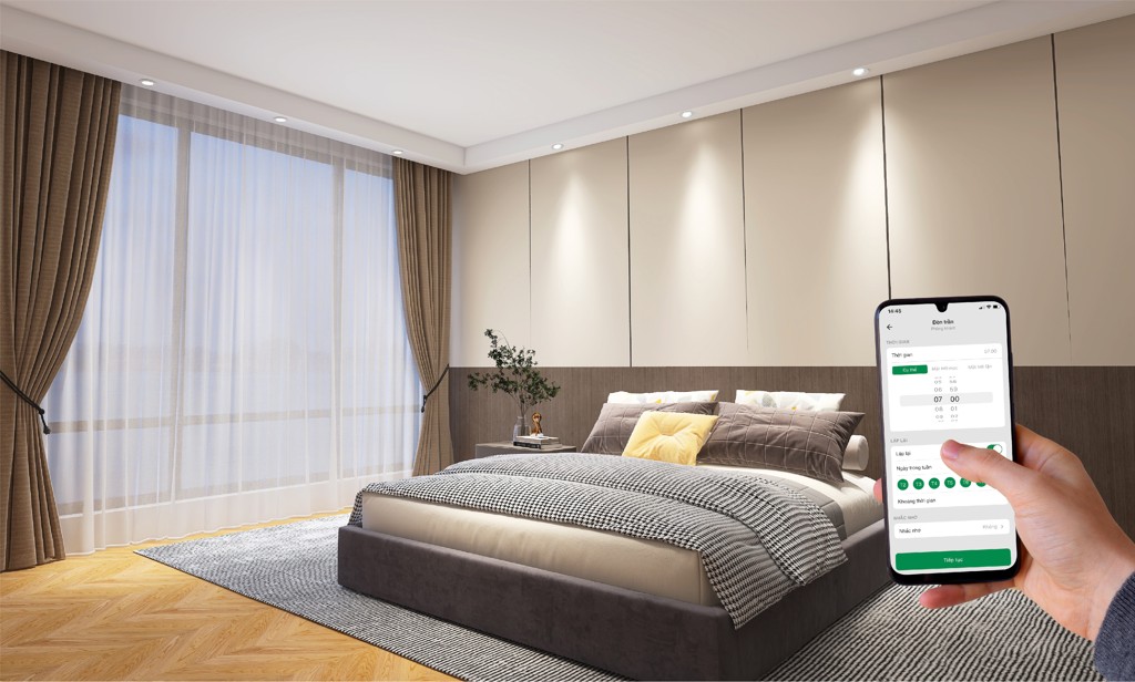 Chiếu sáng thông minh giúp chủ nhận hẹn giờ chiếu sáng