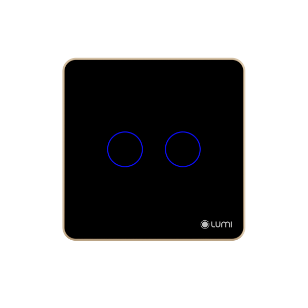 Công tắc cảm ứng Luto kính phẳng, viền thẳng – 2 nút