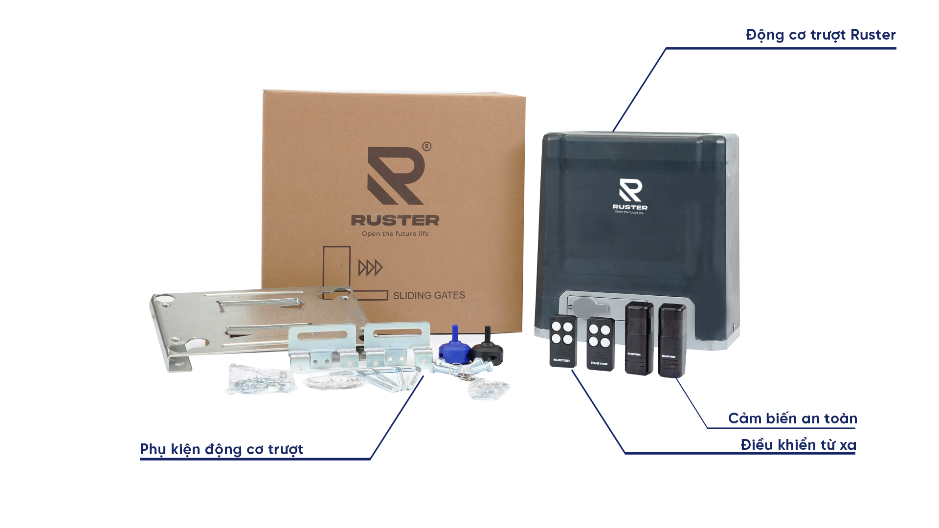 Motor cổng trượt tự động Ruster – 800kg/cánh