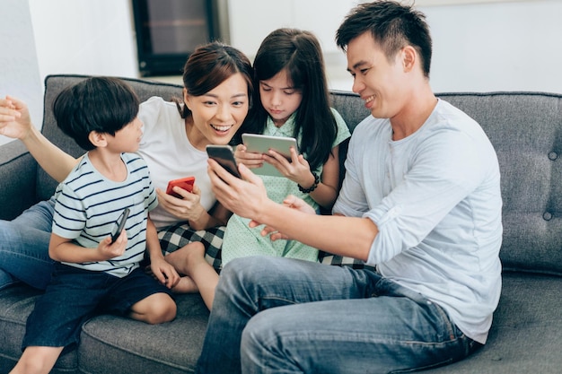 Family spending time together at home